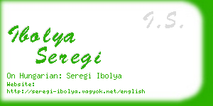 ibolya seregi business card